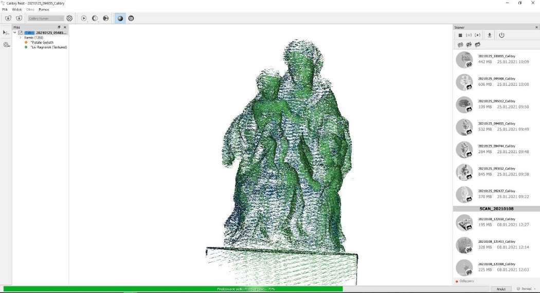 View of the point cloud during modeling